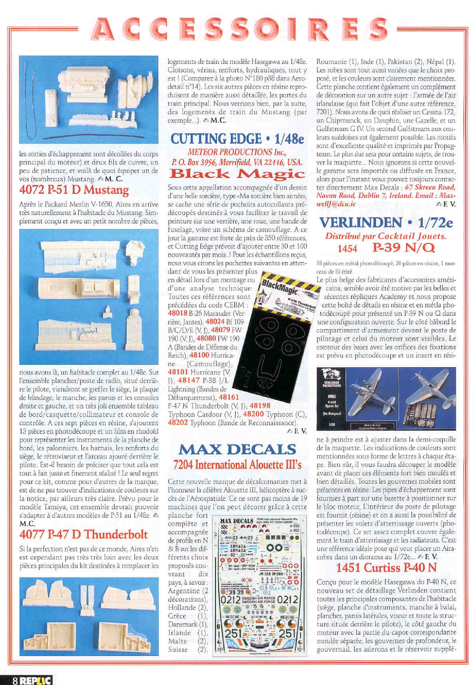 Replic 096 - F-84G, BV-141 A, Westland Whirlwind, Technic-Panels